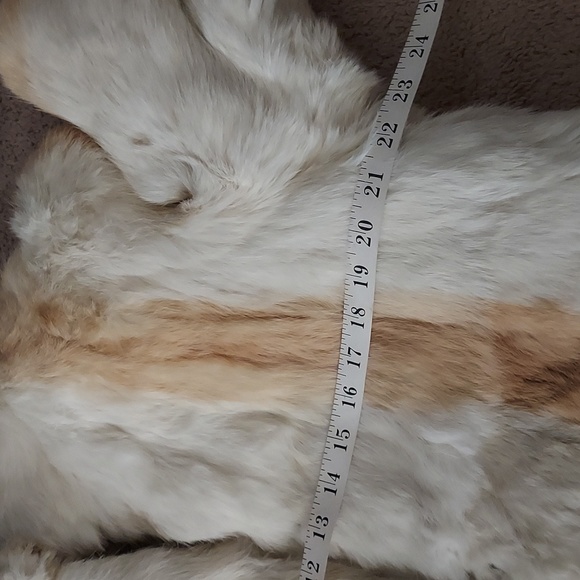 Vintage Rabbit Fur Short Jacket Dyed White Brown Completely Lined - Picture 12 of 16